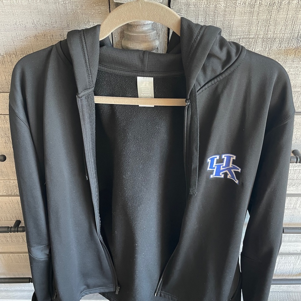 Russell Athletic University of Kentucky Black Women's Hoodie with Silver Label